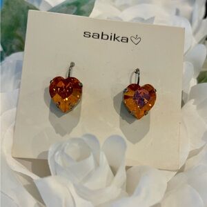 Sabika Orange Heart Earrings